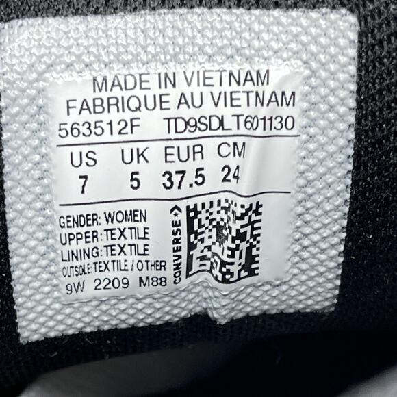 Converse Chuck Taylor All Star Shoes Womens Size 7 Black Canvas Mid Top 563512F - Picture 8 of 10